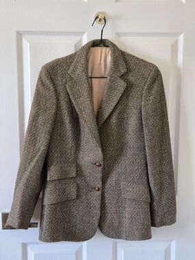 Vintage Women's Brown Tweed Blazer Jacket